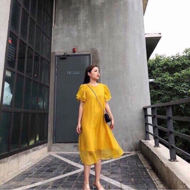 Đầm voan tơ vàng