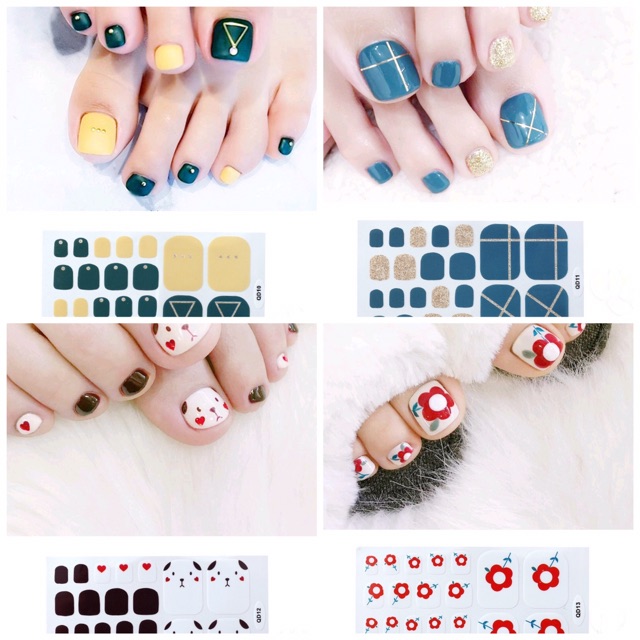 Set dán móng chân nghệ thuật nhiều màu - có ngay bộ móng đẹp trong 5 phút (Nail wraps / Nail stickers) - CAM CAM