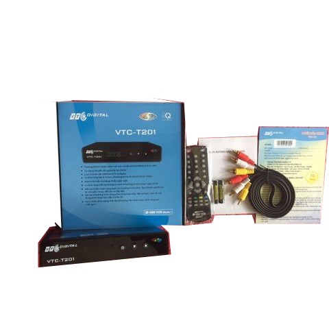 đầu thu kts mặt đất DVB T2 VTC T201 tặng kèm ăng ten thu sóng.