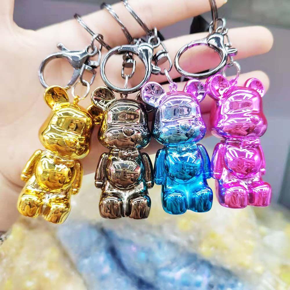 LANFY Móc Khóa Da Acrylic Hình Gấu Hoạt Hình Đáng Yêu