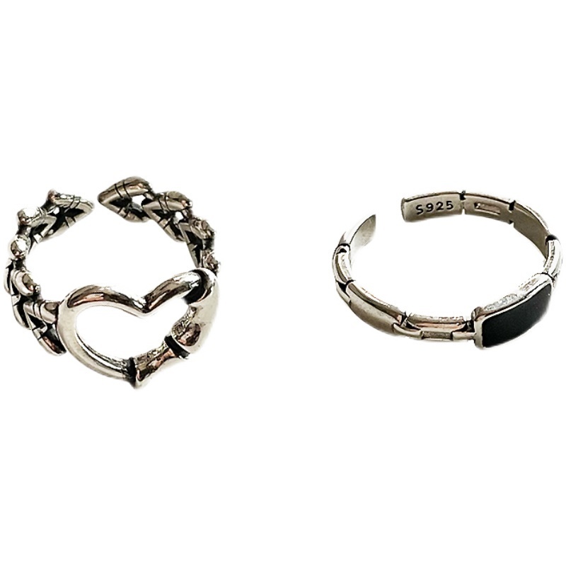 Nhẫn đeo tay họa tiết trái tim phong cách hip hop đơn giản thời thượng có thể tùy chỉnh 19a1373ins