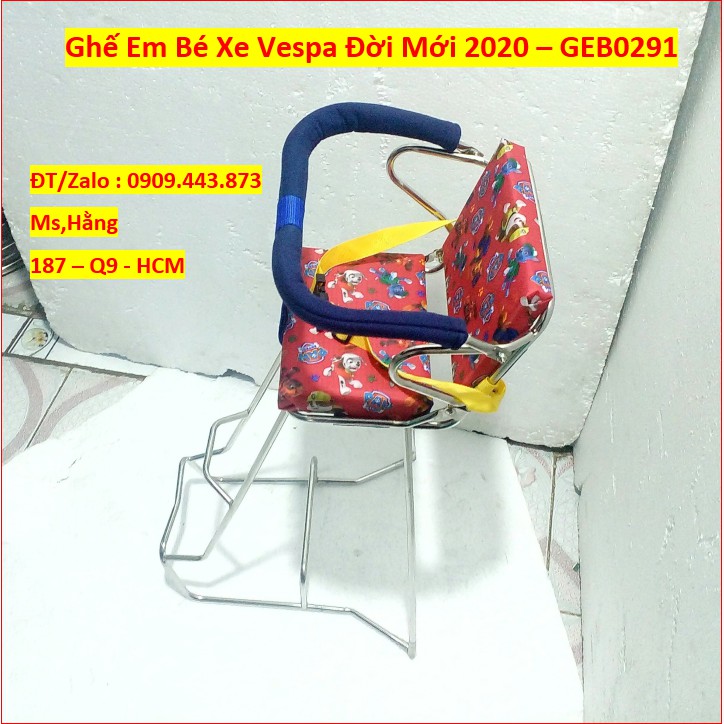 Ghế Em Bé Ngồi Xe Máy Xe Vespa Đời Mới 2020 Có Tựa Lưng-GEB0291-