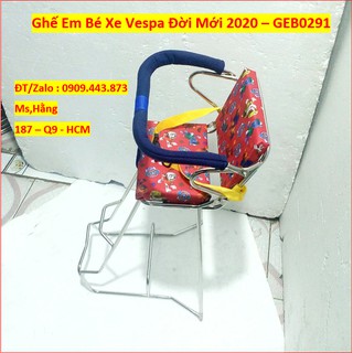 (Q9HCM) - Ghế Em Bé Ngồi Xe Máy Xe Vespa Đời Mới 2020 Có Tựa Lưng - Mã: GEB0291A - tr1 -