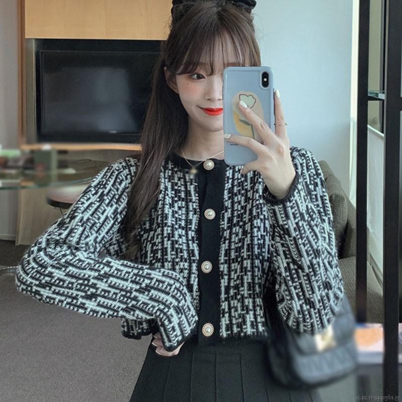 Áo khoác cardigan dệt kim thiết kế phong cách đơn giản cho nữ