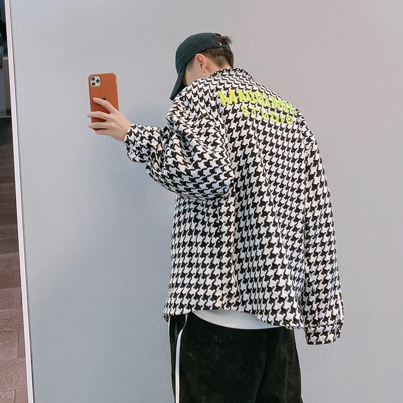 Áo Khoác Sơ Mi Caro Dài Tay Phong Cách Retro Hồng Kông Cỡ M-2Xl Cho Nam | BigBuy360 - bigbuy360.vn