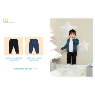 Quần Jeans bé trai bé gái CHAANG - 2 màu đen, xanh navy