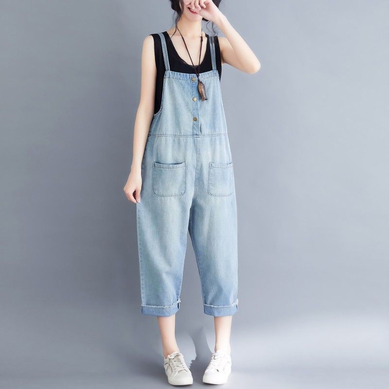[ORDER] Quần yếm bigsize jean xanh dây mảnh(fit đến 80kg) - Có ảnh thật | BigBuy360 - bigbuy360.vn