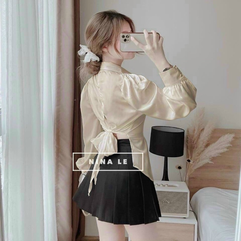 Áo phi cột nơ lưng