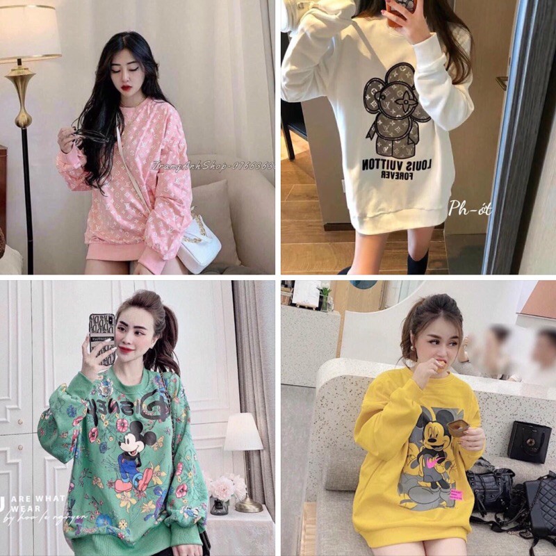 [ Mua Ngay ] Áo nỉ sweater, nỉ nam nữ form rộng dài tay freesize 40kg_65kg mặc siêu đẹp
