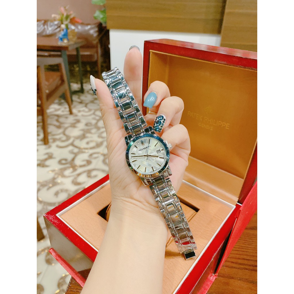 Đồng hồ nữ burberry dây kim loại không gỉ, hàng full box, thẻ bảo hành 12 tháng - Dongho.burberry