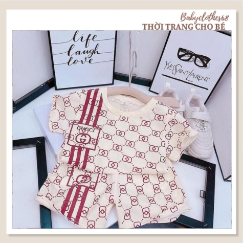 SET QUẦN ÁO CỘC TAY CHO BÉ TRAI - CHUẨN COTTON , GUCCII 3 SỌC , MỀM MẠI CO GIÃN 4 CHIỀU SIZE 7-19KG [CT63]