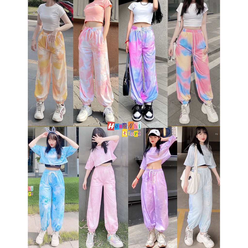 Quần Jogger 3D Ulzzang Unisex Jogger Loang Màu Bo Lai - MM