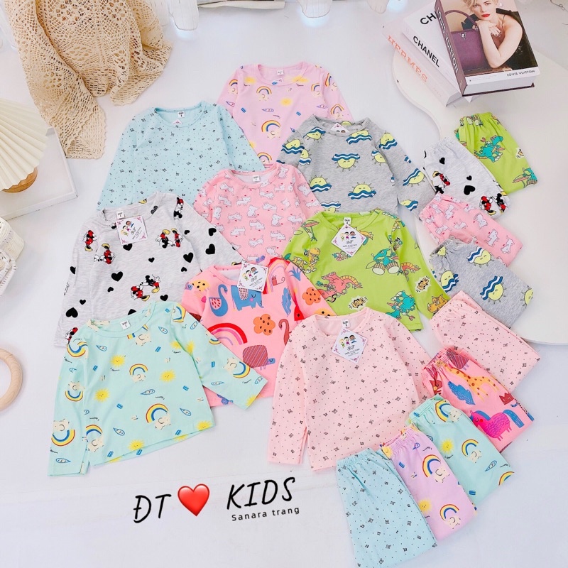 SALE!! Đồ ngủ cotton cho bé ❤️ freeship ❤️ bộ dài tay cho bé trai bé gái