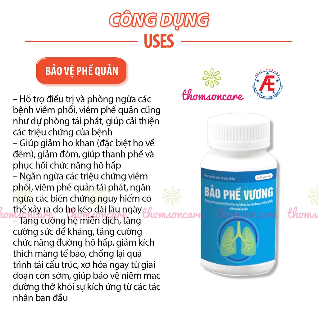 Bảo phế vương - Hộp 2 lọ x 60 viên tiết kiệm hơn - hỗ trợ giảm ho có đờm, phế quản từ thảo dược