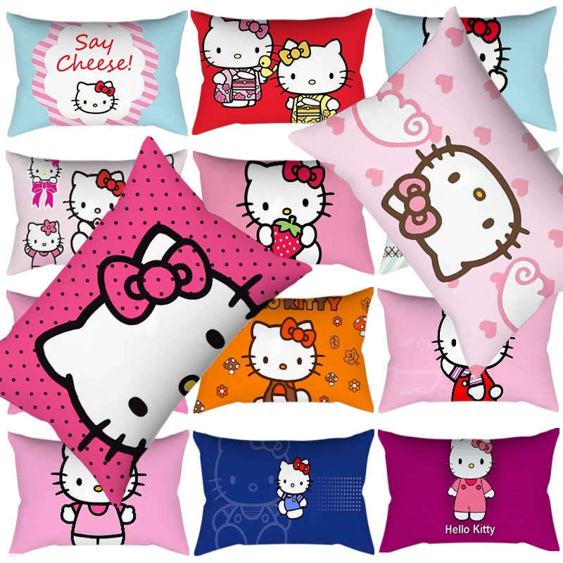 Vỏ Gối Hình Vuông 30*50cm In Hình Hello Kitty Xinh Xắn