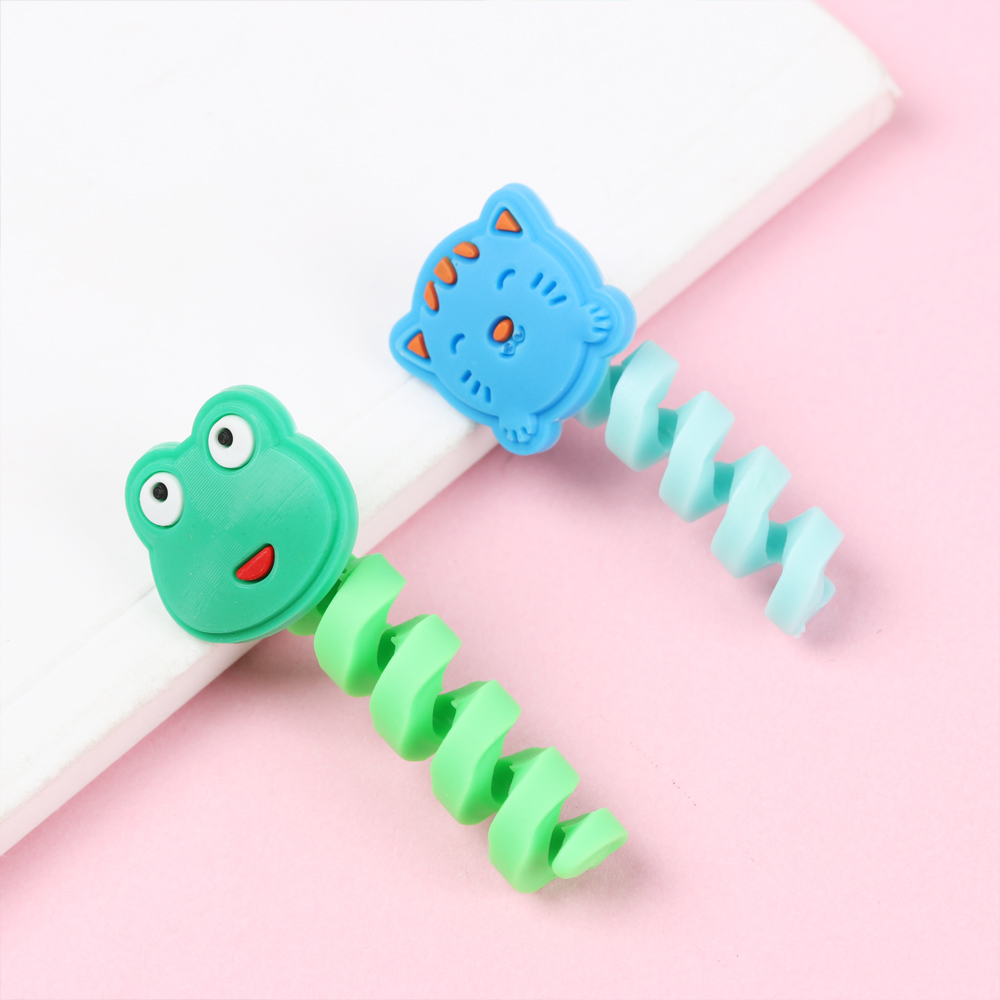 ME Soft Data Line Protector Cartoon Wire Cord Protectors Charging Cable Cover USB Silicone Protective Case Winder Cover Tube Cable