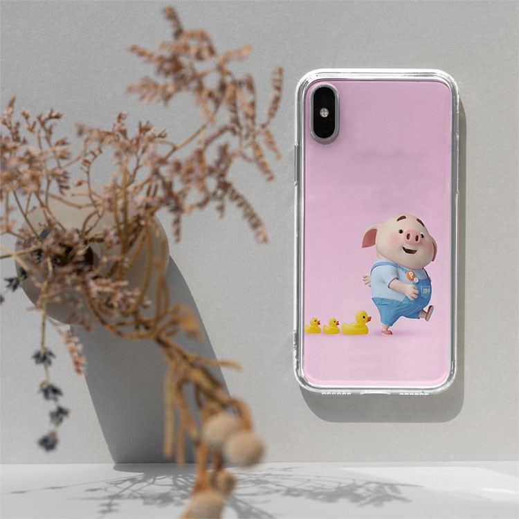 Ốp Iphone hình chú lợn Mẫu Đẹp chất liệu silicon trong dẻo PIG20210165