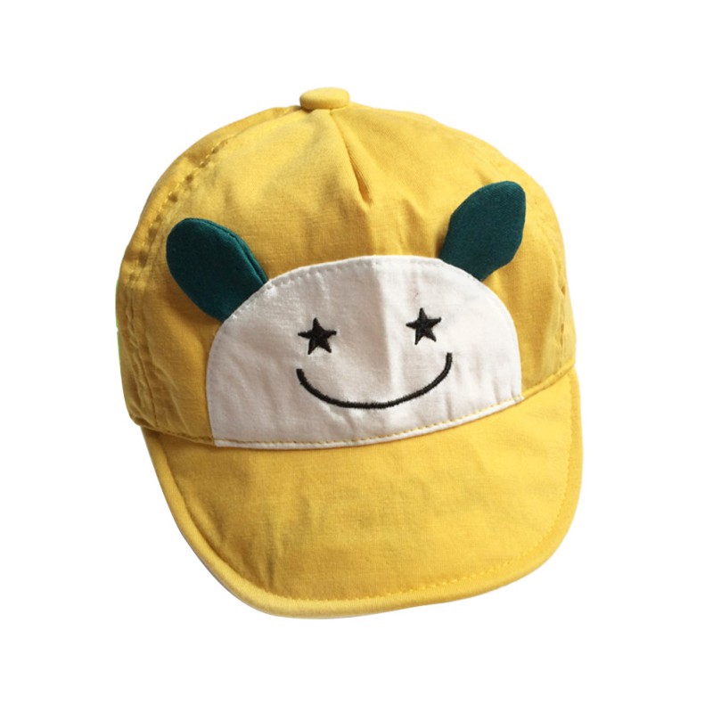 Mũ lưỡi trai in chữ và hình động vật màu sắc dễ thương cho bé