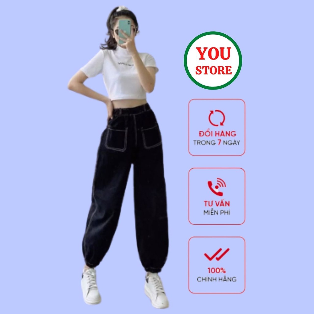 Quần Nữ 2 Túi Trước Giả Jean Có Bo Chân Chất Đẹp Mã 013 You Store