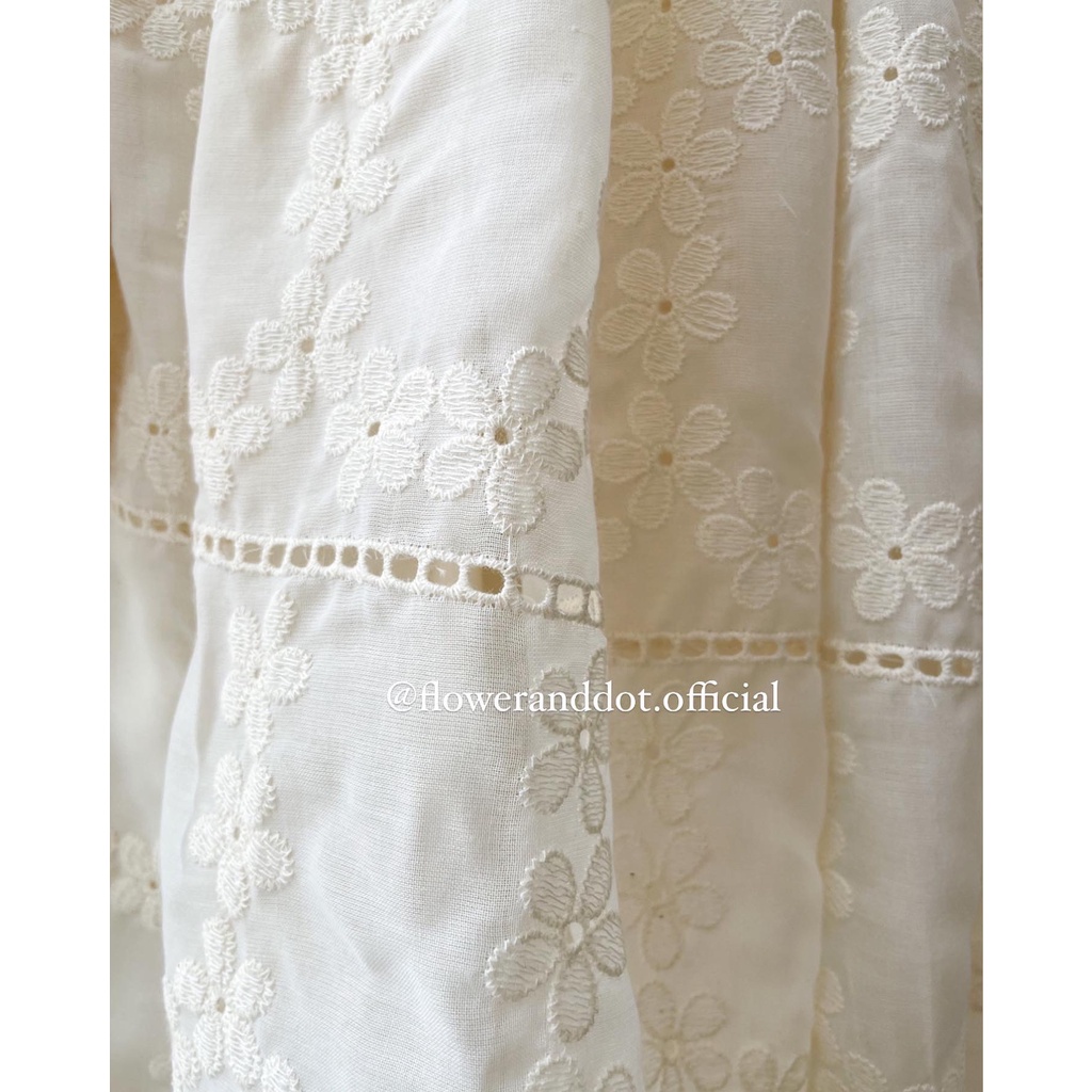 Đầm Milano kem mini dáng xòe, đầm công chúa đi chơi - Flower & Dot