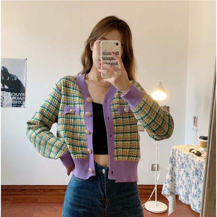 Áo Khoác Len Cổ Tim Phong Cách Thanh Lịch Thời Trang Hàn Quốc Dành Cho Nữ | BigBuy360 - bigbuy360.vn