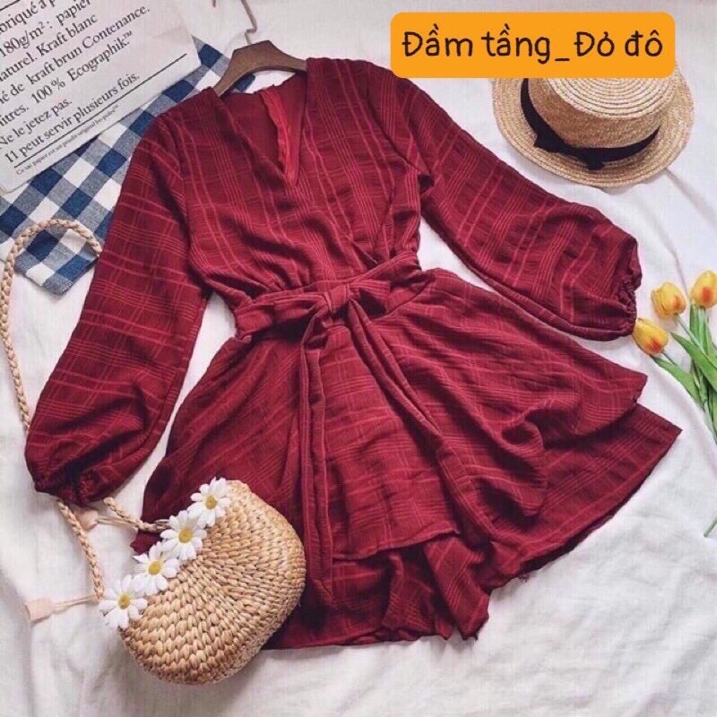 [Shop bigsize nữ] Đầm tầng bigsize mặc Tết màu Đỏ/ Đen size từ 60-90kg L-XL-XXL  (Shop Nàng Béo)