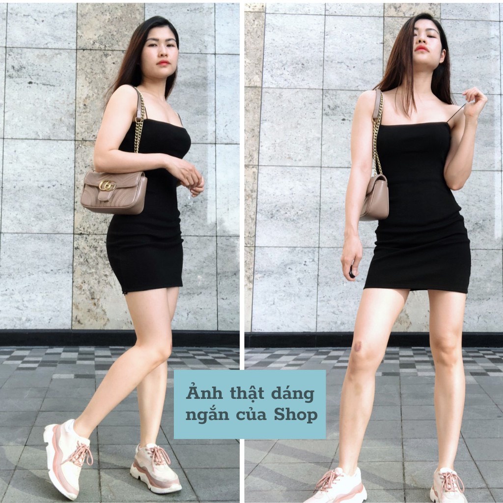 Váy 2 dây body, Đầm hai dây sợi bún thun borip dày đẹp ôm body 2 dáng ngắn