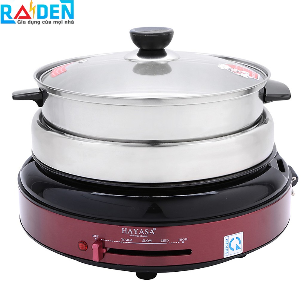 [Mã ELMALL10 giảm 10% đơn 500K] Nồi lẩu điện đa năng 4.5L Hayasa HA-690 với các chức năng nấu lẩu