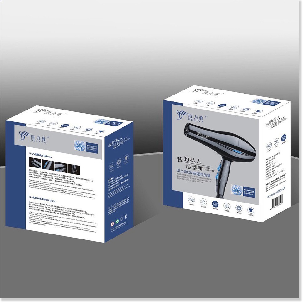 Máy sấy tóc tạo kiểu Deliya DLY-8020 công suất lớn 2200W, tặng 5 phụ kiện, Bảo hành 12 Tháng - XUKI MART