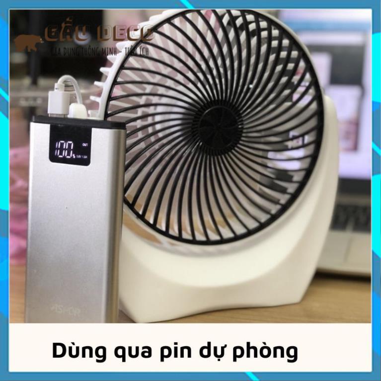 Quạt mini để bàn cổng USB di động, động cơ không tiếng ồn để phòng ngủ, xoay 120 độ