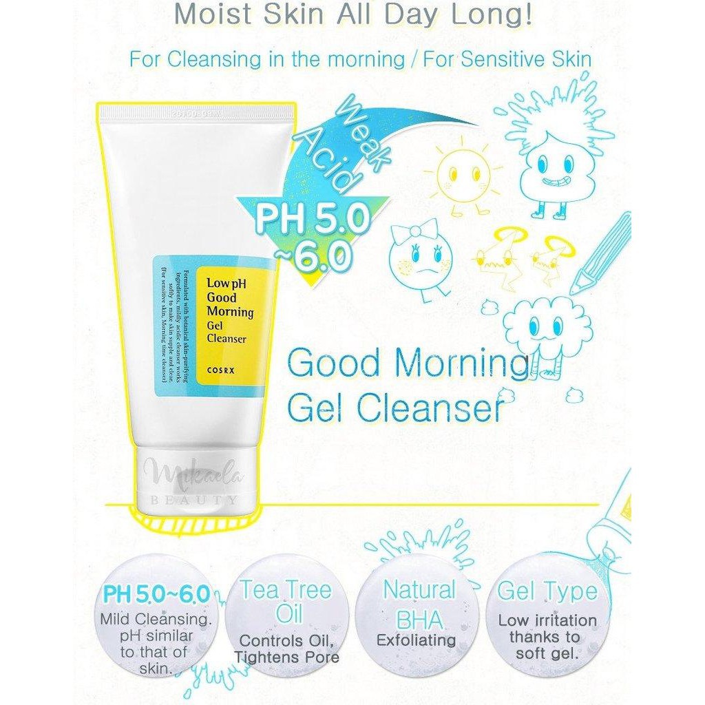 [TUÝP XANH] Sữa Rửa Mặt Dạng Gel Chiết Xuất Từ Dầu Cây Trà Cosrx Low PH Good Morning Gel Cleanser 150 ml