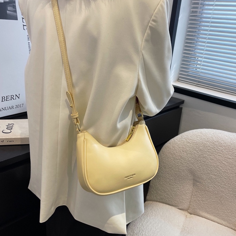 IELGY Túi Đeo Vai Màu Trơn Phong Cách retro Đơn Giản Cho Nữ