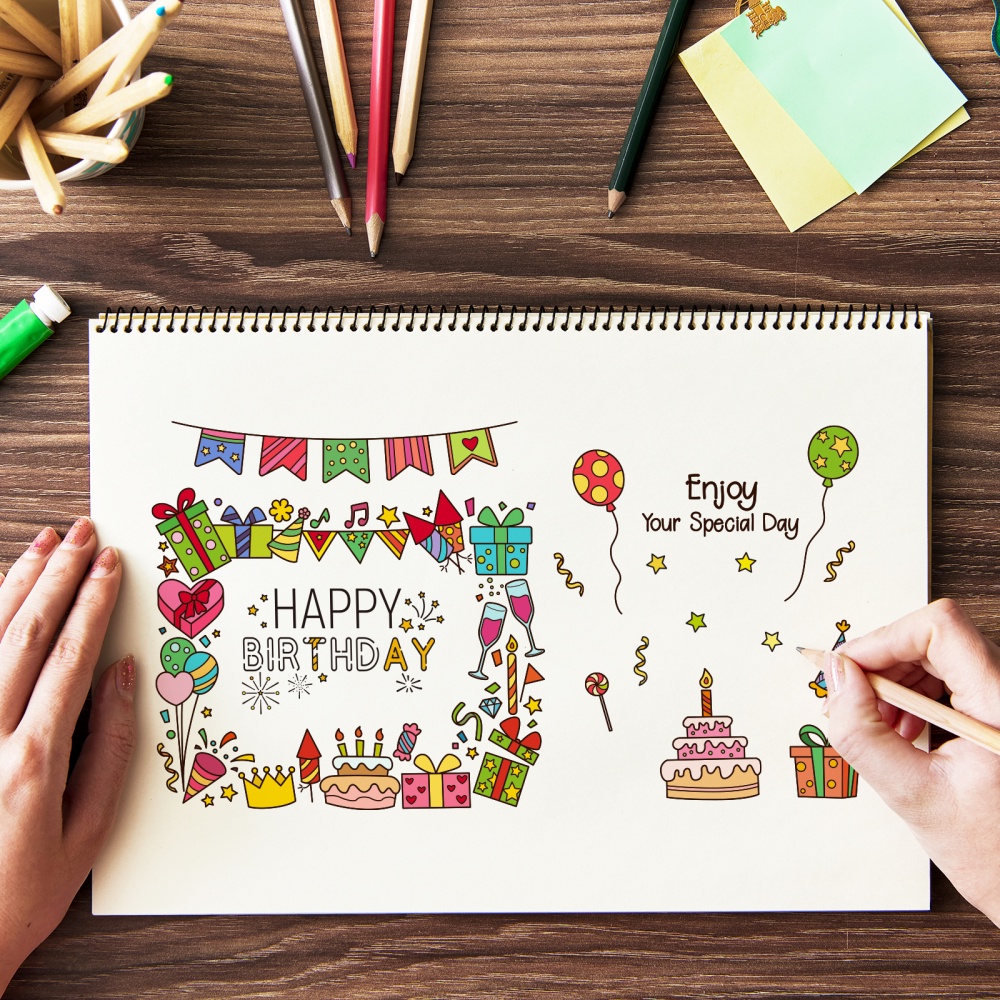 1 Tấm Tem Đóng Dấu Bằng Silicone Trong Suốt Hình Chữ Happy Birthday Trang Trí Sổ Tay DIY