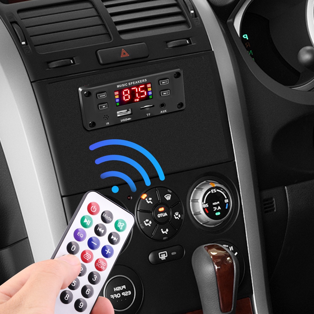 Bộ Khuếch Đại Âm Thanh Radio FM Bluetooth DC12V MP3 2*30 Cổng USB FM AUX Cho Xe Hơi