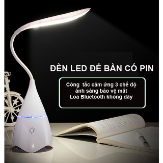 [Chính Hãng] Đèn Led Để Bàn Chống Cận Thị Dùng Pin Dung Lượng Lớn Tích Hợp Loa Bluetooth Siêu Trầm Để Bàn Cho Học Sinh