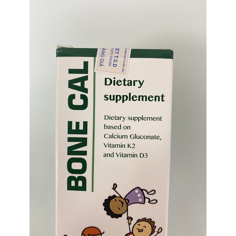 Bone Cal.Bổ Sung Canxi,Vitamin D3K2 Hấp Thụ Calci Xương,Răng Chắc Khỏe Cho Bé