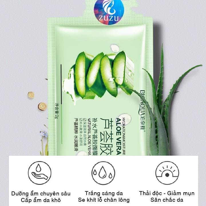 Mặt Nạ Ngủ, Mặt nạ dưỡng da dưỡng ẩm trắng da Collagen Tinh Chất Lô Hội Chống Lão Hóa Hộp 20 Gói WINKBEAUTY