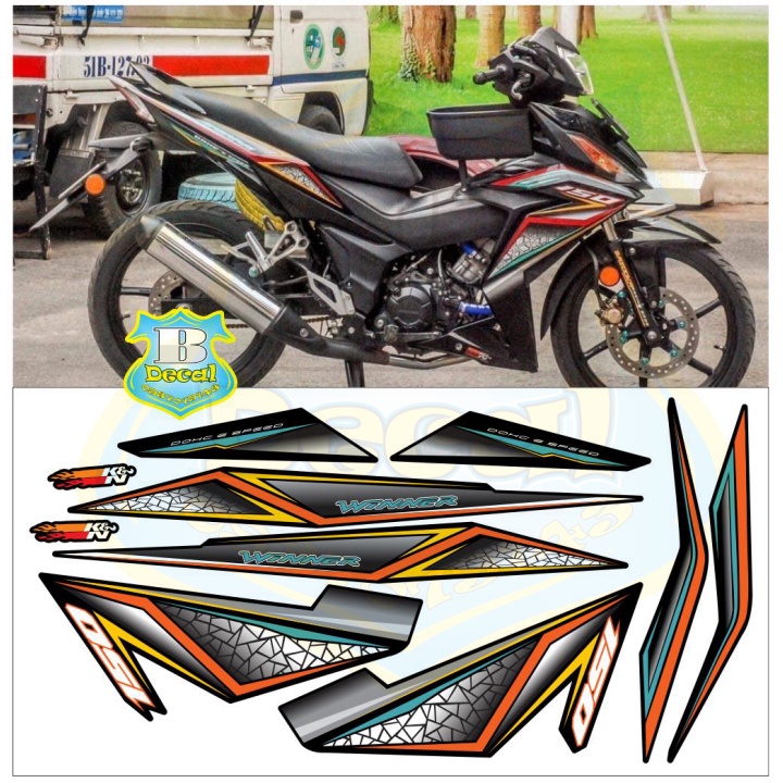 ( Quí khách vui lòng mang ra tiệm cho thợ dán ) winner rice dán xe đen