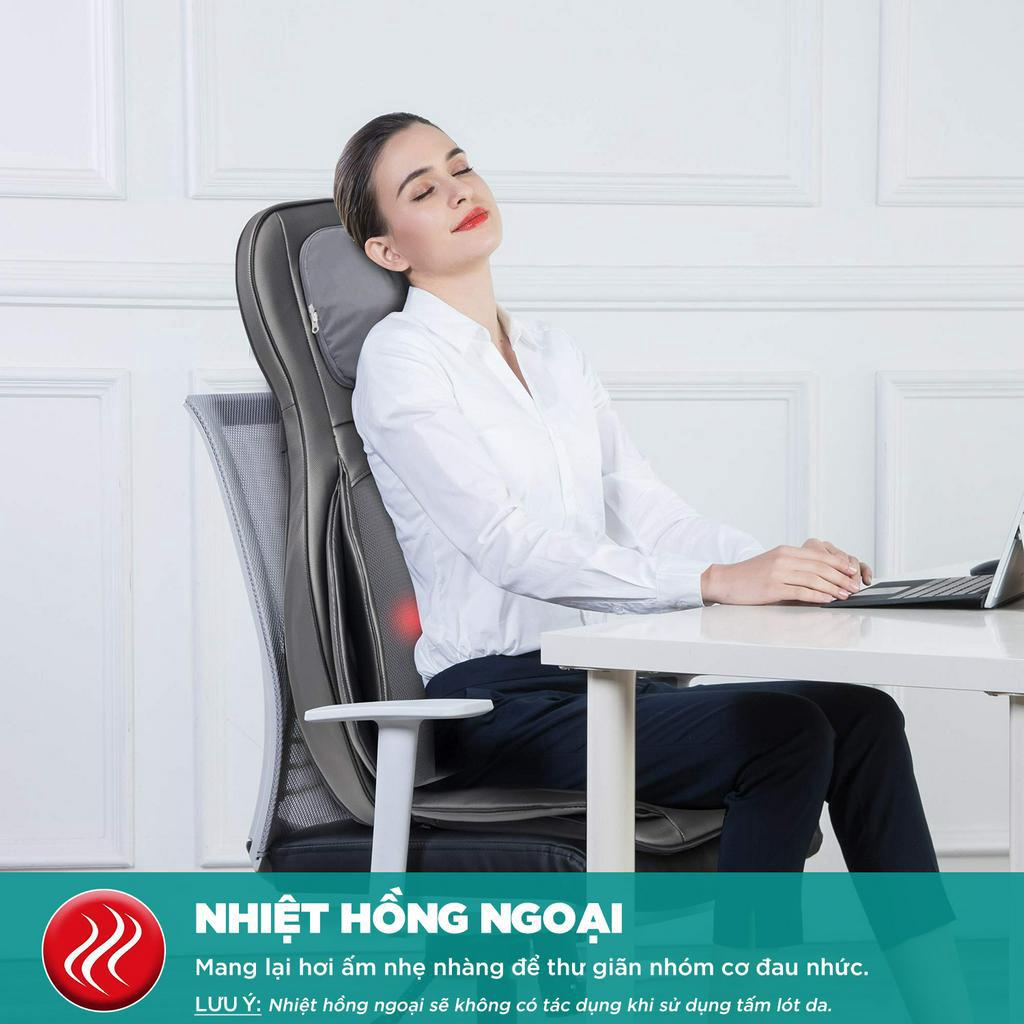 Đệm Massage Cao Cấp KINGTECH KC 700 - Matxa Lưng, Cổ Vai Gáy, Rung Đệm Mông, Túi Khí Kết Hợp Nhiệt Hồng Ngoại