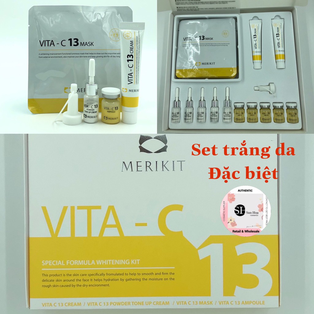 (1hộp)Vita-C13 Special Formula Whitening Kit - Bộ Dưỡng Trắng Da Hàn Quốc 18món