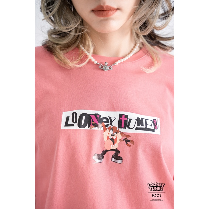 Áo Thun BOO Unisex Dáng Regular Vải Cotton In Graphic Logo Looney Tunes