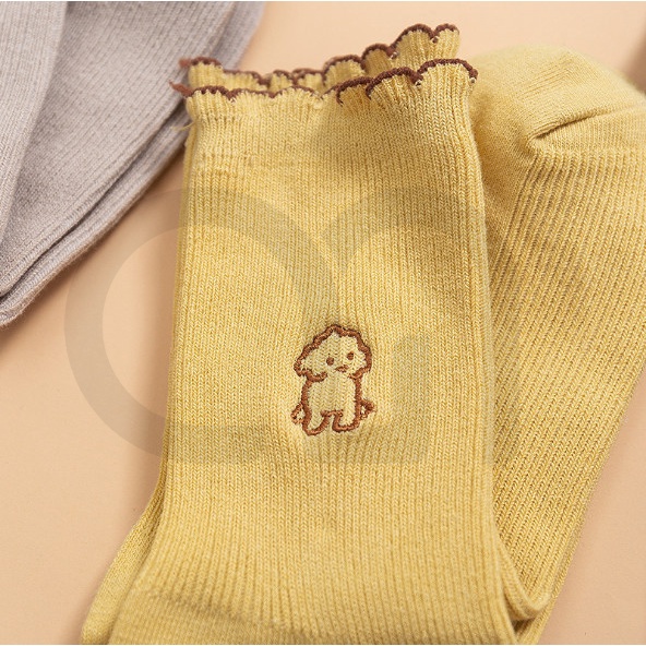 Tất Vớ Cổ Cao Nữ Tone Nhiều Màu Họa Tiết Bé Ciu Dễ Thương Thời Trang Đẹp Vải Cotton