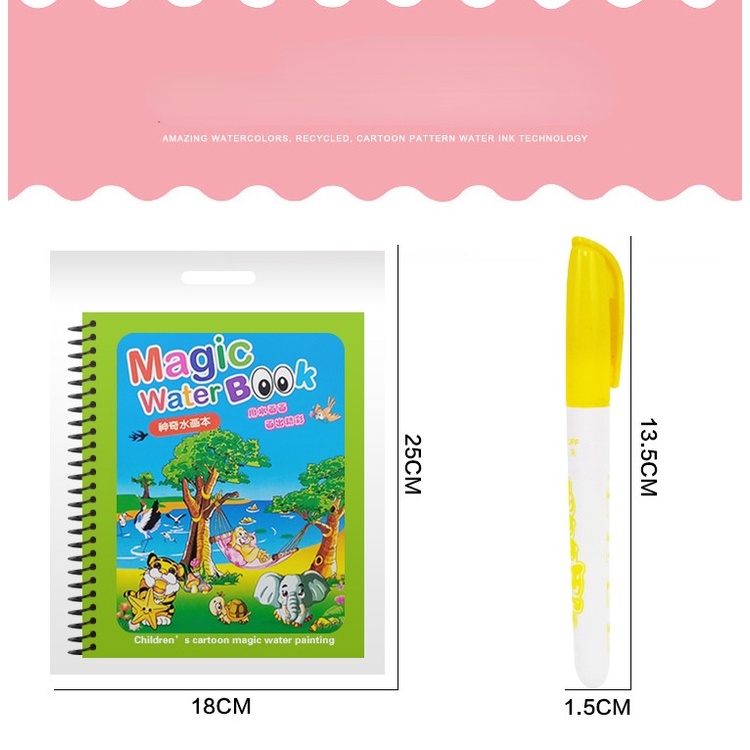 Sách tô màu nước ZHAN QI TOYS ma thuật có thể tái sử dụng cho bé