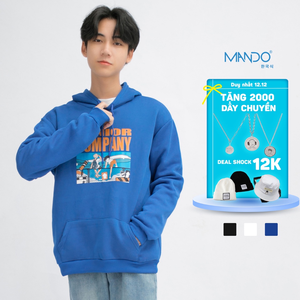 Áo Hoodie Sweater Nỉ Bông Nam Dài Tay MANDO 3 Màu Form Rộng Họa Tiết Trẻ Trung Basic Unisex Thời Trang Hàn Quốc NDN026 | BigBuy360 - bigbuy360.vn