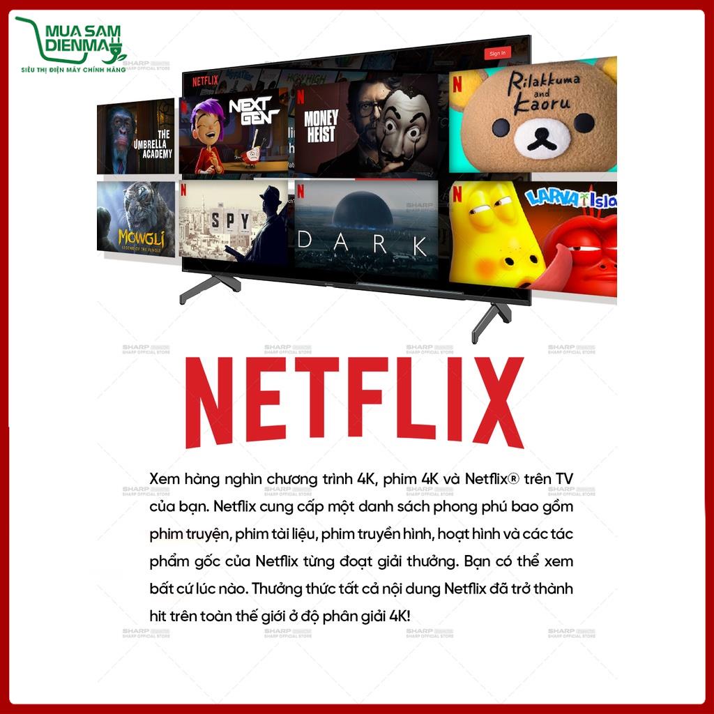 TV LED 4K ULTRA HD 60 inch 4T-C60DK1X Sharp Hàng Malaysia , Android 11 Google Play Netflix Tìm Kiếm Giọng Nói