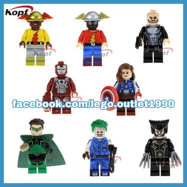 Xếp hình Reverse-Flash Greenlantern Wolverine Lego Minifigures POGO PG8105