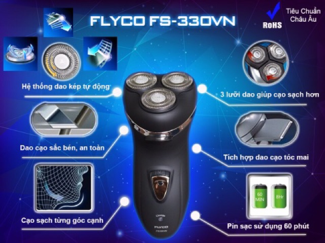 Máy Cạo Râu Flyco FS330VN Lưỡi Kép