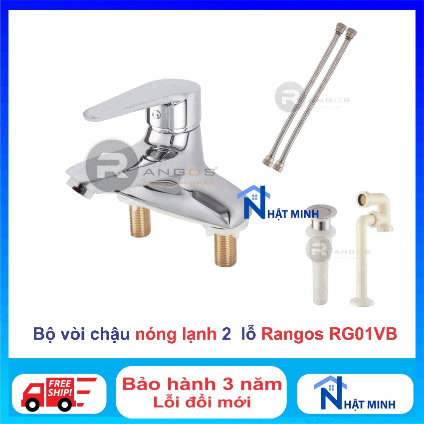 Vòi chậu lavabo, vòi chậu rửa mặt nóng lạnh cao cấp RG01VB bảo hành điện tử 3 năm