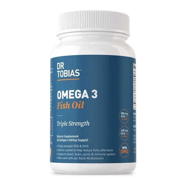 Viên hỗ trợ tim mạch, trí nhớ, khớp Dr. Tobias Omega 3 Fish Oil 60v USA