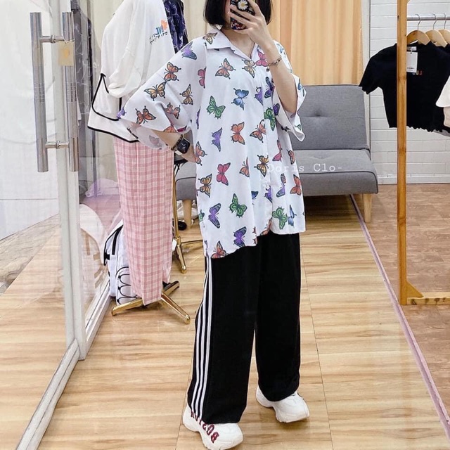 Áo Sơmi Butterfly 🦋 Tay Ngắn Unisex Ảnh Thật